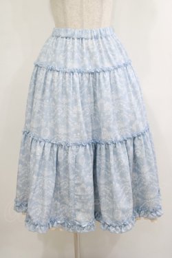 画像1: m petit by misako / NINA'S RVパニエスカート M サックス/アイボリー リバーシブル H-25-10-21-1020-LO-SK-NS-ZH