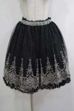 画像1: axes femme / ラメチュールスカート M ブラック H-25-10-21-1021-AX-SK-NS-ZH