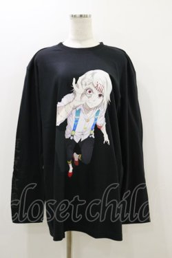画像1: QOOZA / 東京喰種×QOOZA鈴屋什造 L/S TEE  ブラック H-25-10-21-2021-PU-TO-KB-ZH