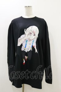 QOOZA / 東京喰種×QOOZA鈴屋什造 L/S TEE  ブラック H-25-10-21-2022-PU-TO-KB-OS
