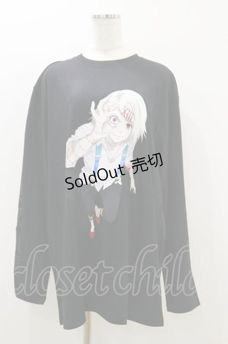画像1: QOOZA / 東京喰種×QOOZA鈴屋什造 L/S TEE  ブラック H-25-10-21-2028-PU-TO-KB-ZT441 (1)