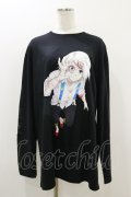 QOOZA / 東京喰種×QOOZA金木研 ダメージスウェット  ブラック H-25-10-21-2031-PU-TO-KB-ZS