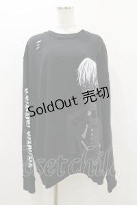 QOOZA / 東京喰種×QOOZA金木研 ダメージスウェット  ブラック H-25-10-21-2035-PU-TO-KB-ZI