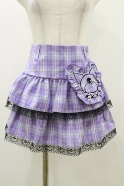 画像1: QOOZA / Kuromi mini skirt  ラベンダー H-25-10-21-2004-PU-SK-KB-ZH