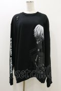 QOOZA / 東京喰種×QOOZA金木研 ダメージスウェット  ブラック H-25-10-21-2036-PU-TO-KB-ZI