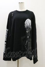 画像1: QOOZA / 東京喰種×QOOZA金木研 ダメージスウェット  ブラック H-25-10-21-2037-PU-TO-KB-ZH (1)