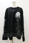 QOOZA / 東京喰種×QOOZA金木研 ダメージスウェット  ブラック H-25-10-21-2040-PU-TO-KB-ZH