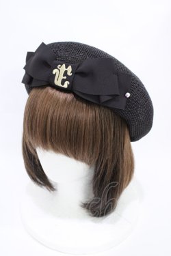 画像1: Enchantlic Enchantilly / 刺繍サマーベレー帽  ブラック H-25-10-21-002-LO-AC-NS-ZH
