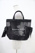 Maison de FLEUR / ロゴプリントメッシュSトートバッグ  ブラック H-25-10-21-012-LO-BG-NS-ZH