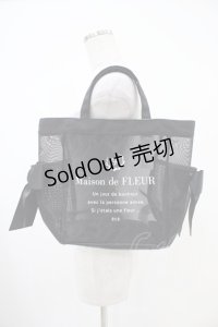 Maison de FLEUR / ロゴプリントメッシュSトートバッグ  ブラック H-25-10-21-012-LO-BG-NS-ZH