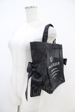 画像2: Maison de FLEUR / ロゴプリントメッシュSトートバッグ  ブラック H-25-10-21-012-LO-BG-NS-ZH