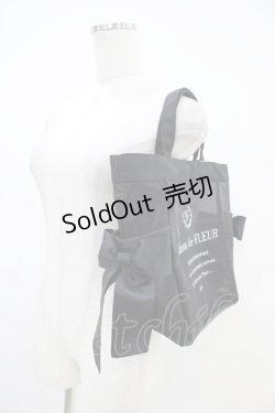 画像2: Maison de FLEUR / ロゴプリントメッシュSトートバッグ  ブラック H-25-10-21-012-LO-BG-NS-ZH