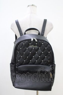 画像1: Ank Rouge / ビジュー×キルティングA4リュック  ブラック H-25-10-21-013-CA-BG-NS-ZH