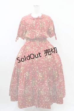 画像1: PINK HOUSE / 苺リースワンピース Free レッド H-25-10-21-027-LO-OP-NS-ZH