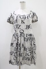 Jane Marple / アルファベットロゴミニワンピース  シルバーグレイ H-25-10-22-024-JM-OP-KB-ZT061