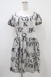Jane Marple / アルファベットロゴミニワンピース  シルバーグレイ H-25-10-22-024-JM-OP-KB-ZT061