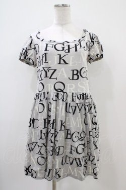画像1: Jane Marple / アルファベットロゴミニワンピース  シルバーグレイ H-25-10-22-024-JM-OP-KB-ZH
