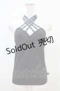 Qutie Frash / クロスキャミ  パイソンプリント黒×紺 H-25-10-22-032-QU-TO-KB-ZH