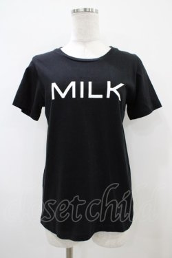 画像1: MILK / MILKロゴTee  ブラック×ホワイト H-25-10-22-042-ML-TO-KB-ZH