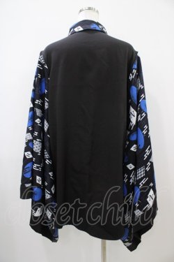 画像2: NieR Clothing / 着物風袖シャツ  ブラック H-25-10-22-044-PU-BL-KB-ZH