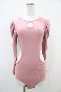 lilLilly / レオタードリブトップス  ピンク H-25-10-22-047-LO-TO-KB-ZH