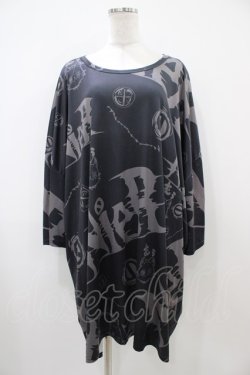 画像1: NieR Clothing / プリント半袖CUTSEW  ブラック H-25-10-22-055-PU-TO-KB-ZH