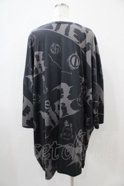 画像2: NieR Clothing / プリント半袖CUTSEW  ブラック H-25-10-22-055-PU-TO-KB-ZH