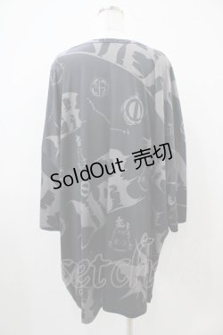 画像2: NieR Clothing / プリント半袖CUTSEW  ブラック H-25-10-22-055-PU-TO-KB-ZH