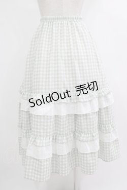 画像3: merry jenny / ギンガムレースフレアスカート  グリーン H-25-10-22-1003-LO-SK-KB-ZH