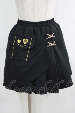 画像1: NieR Clothing / ラップ風プリーツスカート  黒 H-25-10-22-1030-PU-SK-KB-ZH