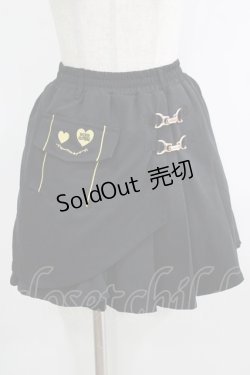 画像1: NieR Clothing / ラップ風プリーツスカート  黒 H-25-10-22-1030-PU-SK-KB-ZH