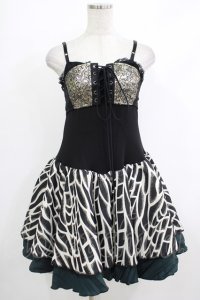 Qutie Frash / キャミワンピース  黒×緑 H-25-10-22-1033-QU-OP-KB-ZH