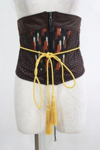 Qutie Frash / 矢絣コルセット  ブラウン H-25-10-22-1035-QU-ZA-KB-ZH