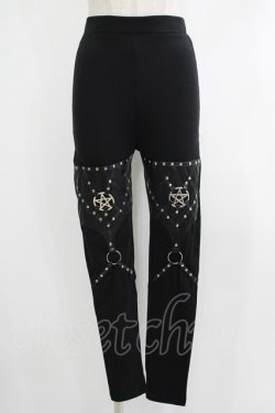 画像1: Restyle / PENTAGRAM HARNESS LEGGINGS M ブラック H-25-10-22-1039-GO-PA-KB-ZH