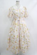 Melody BasKet / Blooming poppyフロントボタンワンピース  ピンク H-25-10-22-1005-LO-OP-KB-ZH
