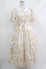 Melody BasKet / Blooming poppyフロントボタンワンピース  ピンク H-25-10-22-1005-LO-OP-KB-ZT314