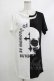 画像1: HELL CAT PUNKS / バイカラーロングTシャツSKULL F 黒×白 H-25-10-22-1049-PU-TO-KB-ZH (1)