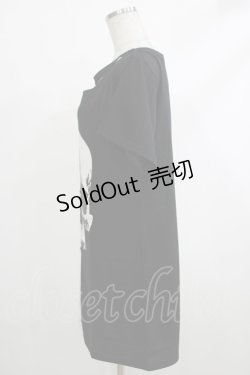 画像2: HELL CAT PUNKS / バイカラーロングTシャツSKULL F 黒×白 H-25-10-22-1049-PU-TO-KB-ZT388