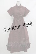 jouetie / ギャザーリボンシャツワンピース  レッド H-25-10-22-1006-EL-OP-KB-ZH