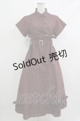 jouetie / ギャザーリボンシャツワンピース  レッド H-25-10-22-1006-EL-OP-KB-ZH