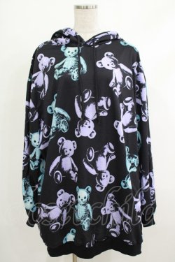 画像1: Drug Honey / スケルトンテディプルパーカー  黒 H-25-10-22-1054-PU-TO-KB-ZH