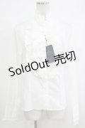 Moi-meme-Moitie / 貴公子フリルブラウス Man 白 H-25-10-22-1055-MO-BL-KB-ZH
