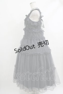 画像2: merry jenny / チュールドロストロングワンピース  チャコール H-25-10-22-1001-LO-OP-KB-ZH