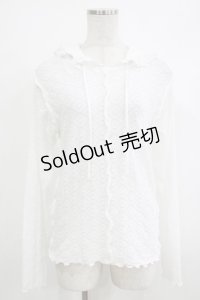 merry jenny / フードレースtops  オフホワイト H-25-10-22-1059-LO-TO-KB-ZH