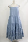 Jane Marple Dans Le Salon / Typewriter lace tiered dress M ブルー H-25-10-22-1007-JM-OP-KB-ZH