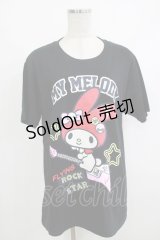 LISTEN FLAVOR / マイメロディのロックスターTシャツ LL ブラック H-25-10-22-1064-PU-TO-KB-ZH