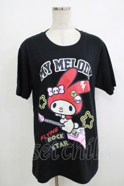 画像1: LISTEN FLAVOR / マイメロディのロックスターTシャツ LL ブラック H-25-10-22-1064-PU-TO-KB-ZH