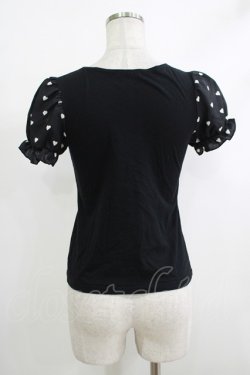 画像3: MILK / BebeハートパフTee  ブラック×オフ H-25-10-22-1068-ML-TO-KB-ZH