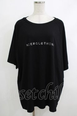 画像1: NieR Clothing / 刺繍COTTON CUTSEW  黒 H-25-10-22-1069-PU-TO-KB-ZH