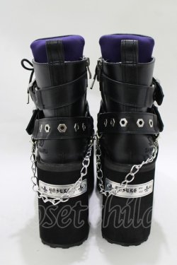 画像3: YOSUKE / 厚底レースアップブーツ 24.5cm 黒 H-25-10-22-1081-PU-SH-KB-ZH